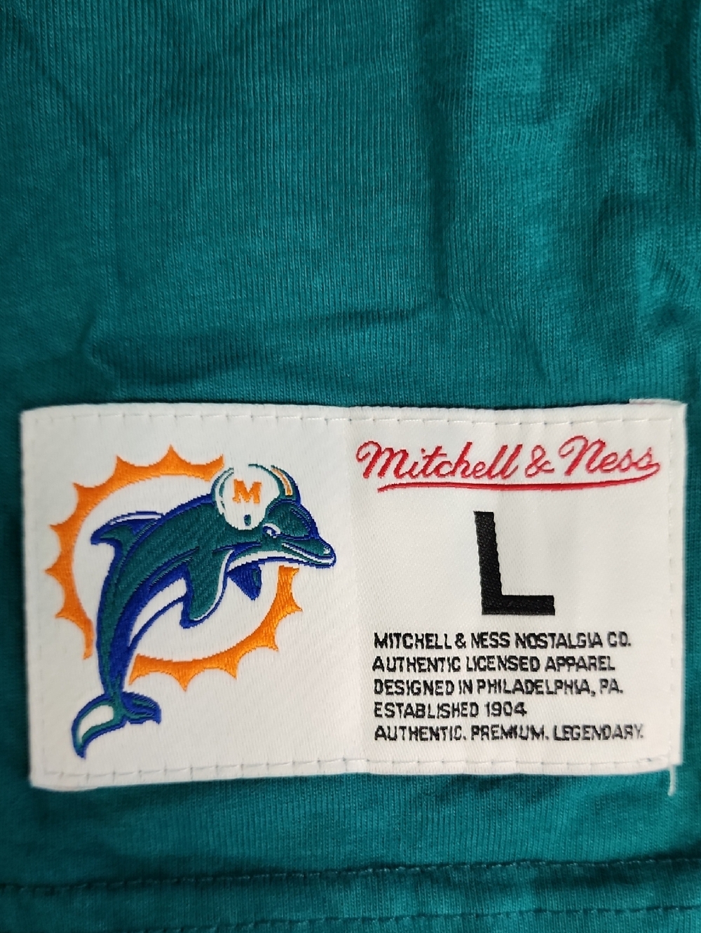 Mitchell & Ness Dan Marino Miami Dolphins Throwback Jersey Tee – Men's Large - Picture 5 of 12